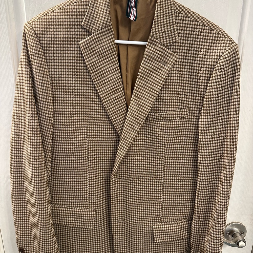 Classic Tan Checkered Men's Blazer
